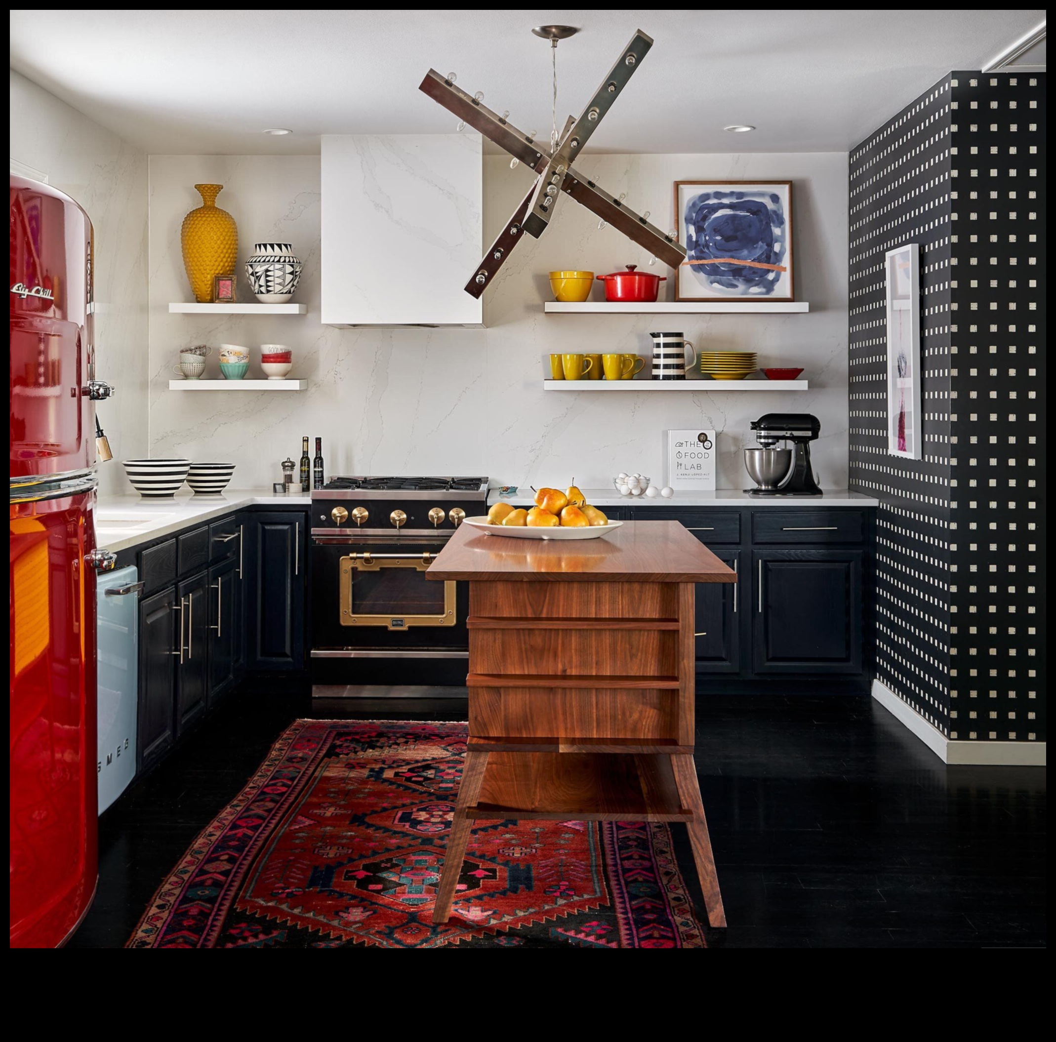 עיצוב מטבח אקלקטי שילוב של סגנונות 2 עיצוב מטבח אקלקטי לאווירה שובבה